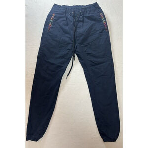 Wowie Pants Mens Medium Navy Blue Rambler Jogger Stretch Drawstring Aztec